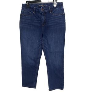Chicos So Lifting Crop Jeans Slimming Stretch Dark Wash Denim Womens 0.5 10 Blue